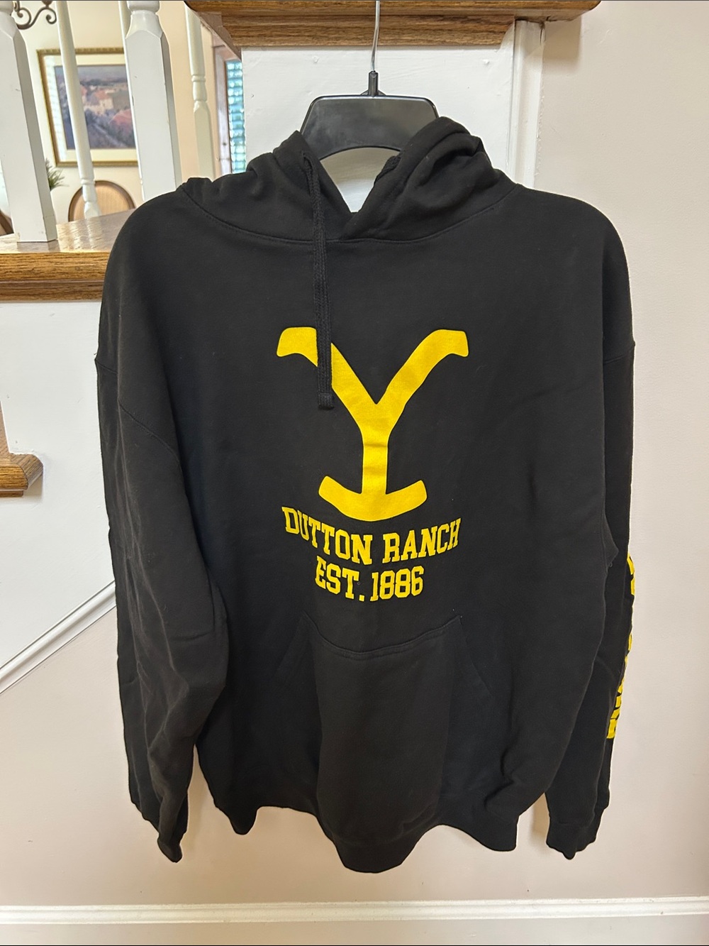 Yellowstone L Black Hoodie with Yellow Logo